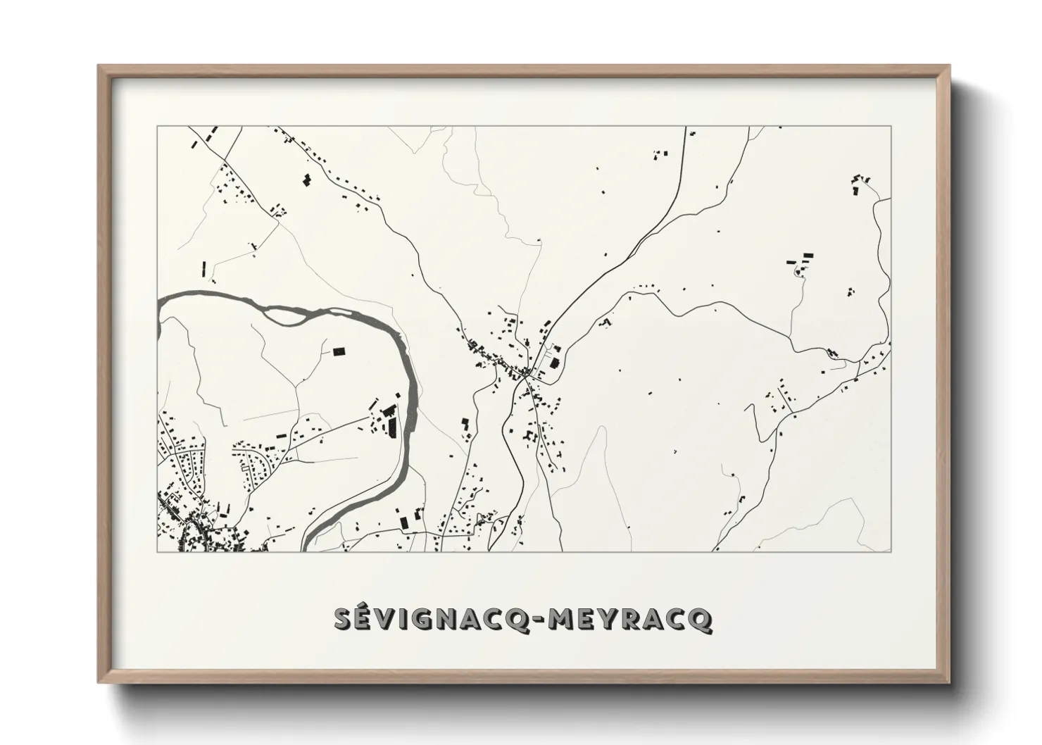 Une affiche de carte sur Sévignacq-Meyracq