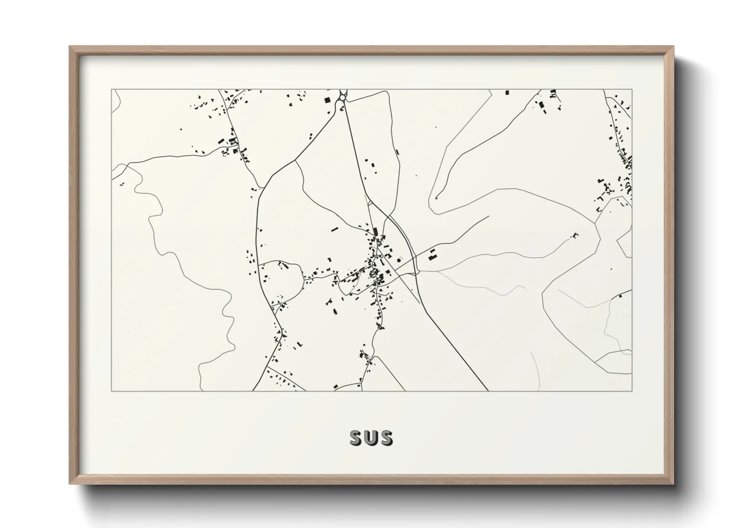 Une affiche de carte sur Sus