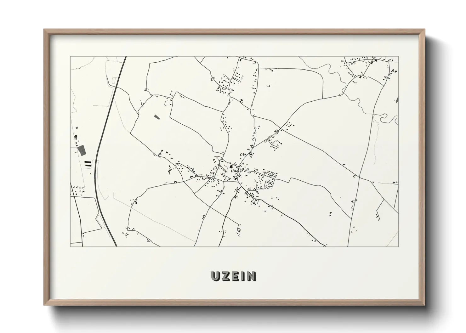 Une affiche de carte sur Uzein
