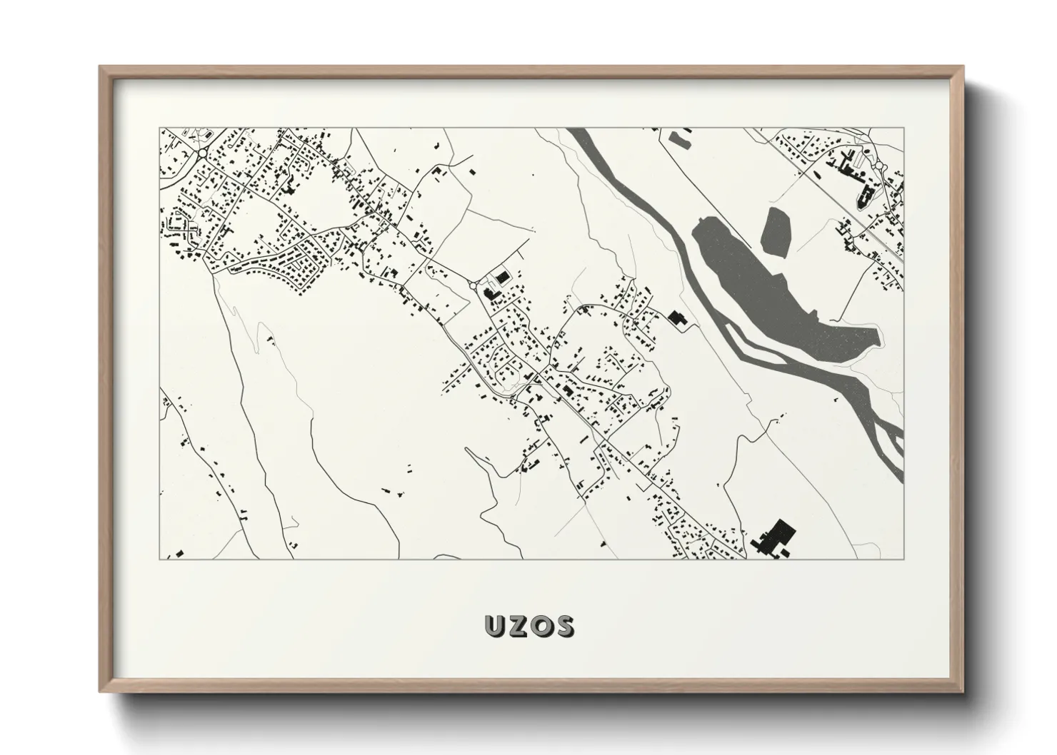 Une affiche de carte sur Uzos