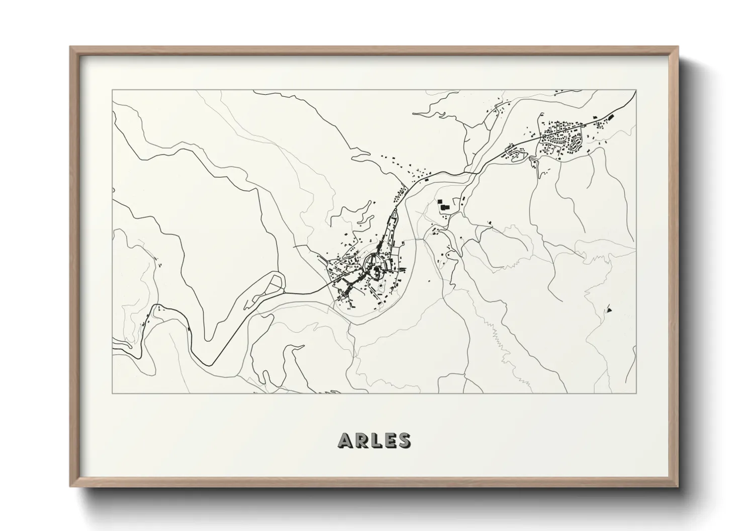 Une affiche de carte sur Arles