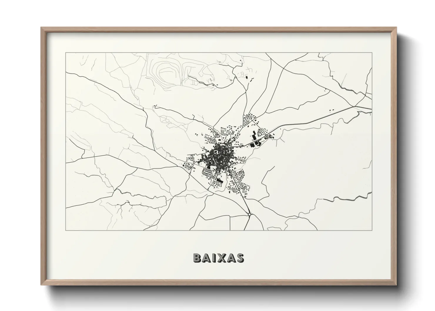 Une affiche de carte sur Baixas