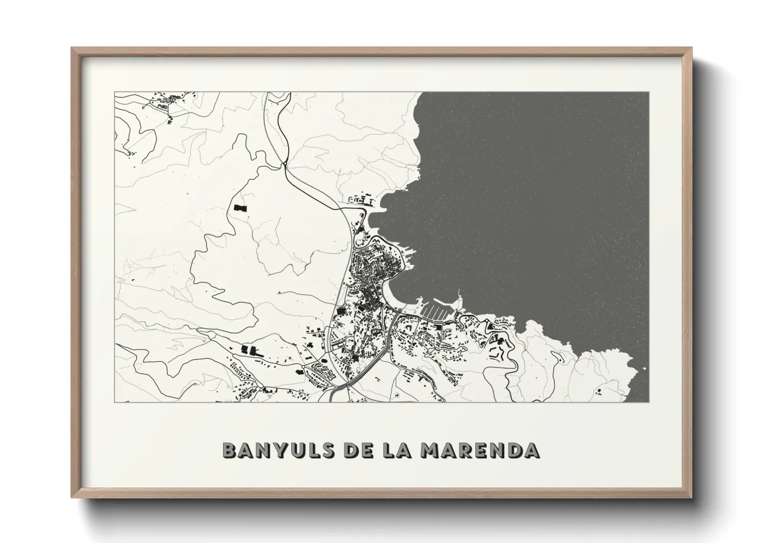 Une affiche de carte sur Banyuls de la Marenda