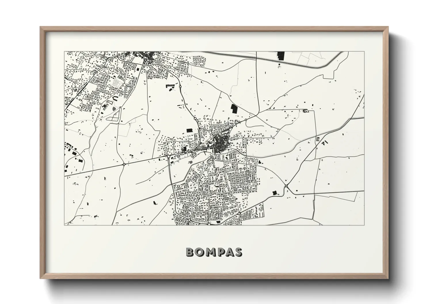 Une affiche de carte sur Bompas