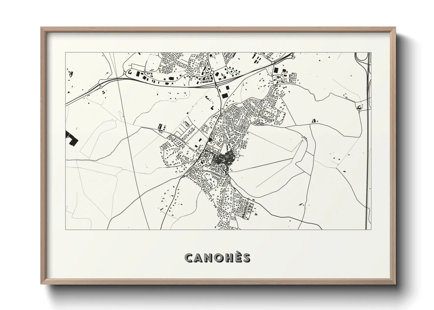 Une affiche de carte sur Canohès