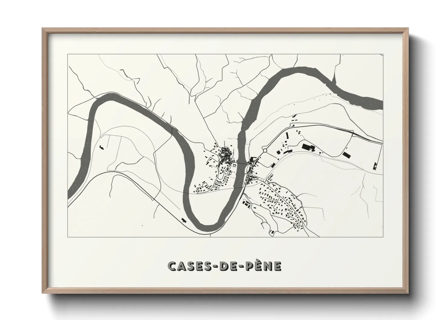 Une affiche de carte sur Cases-de-Pène