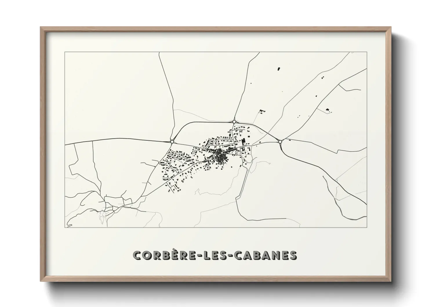 Une affiche de carte sur Corbère-les-Cabanes