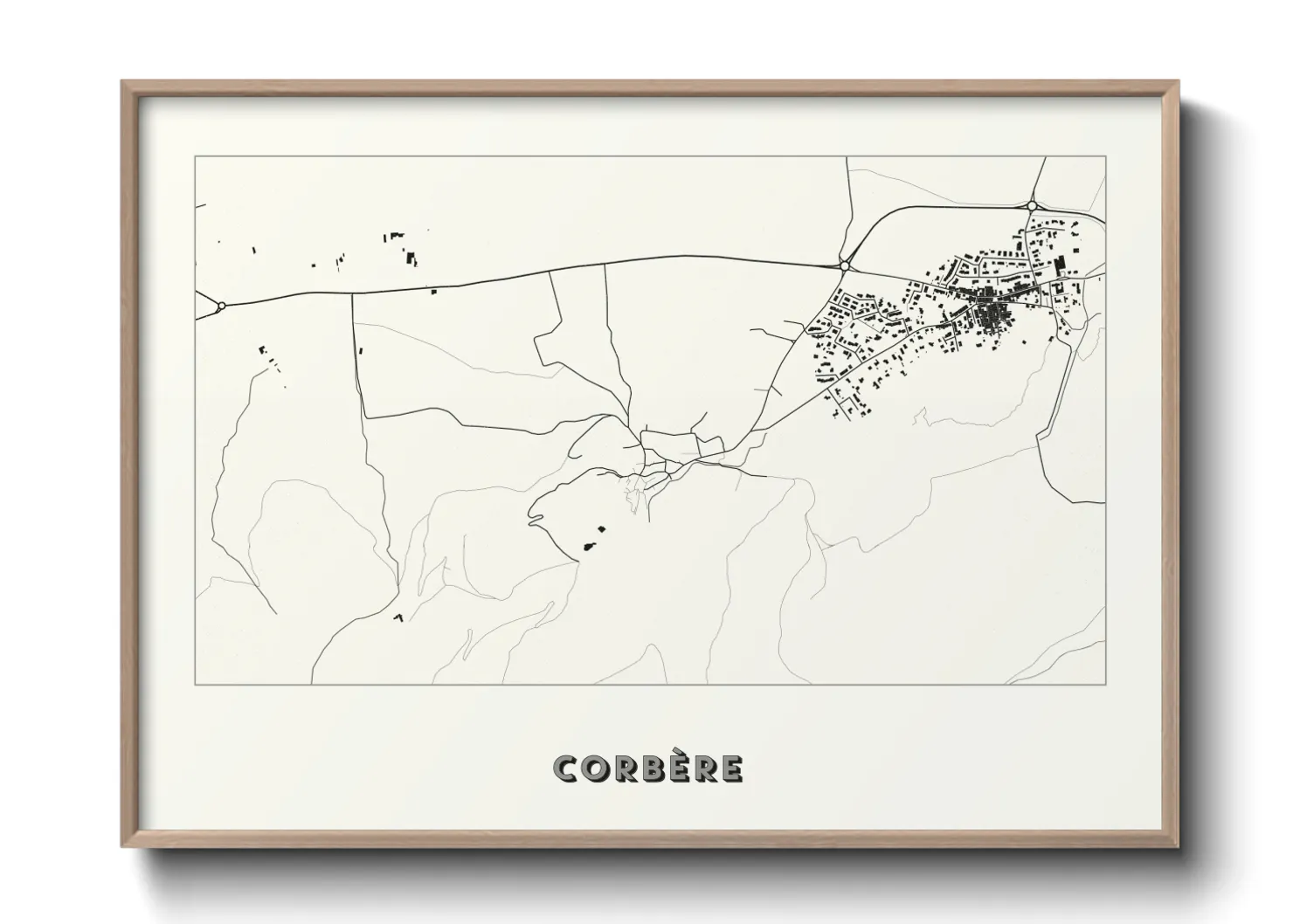 Une affiche de carte sur Corbère