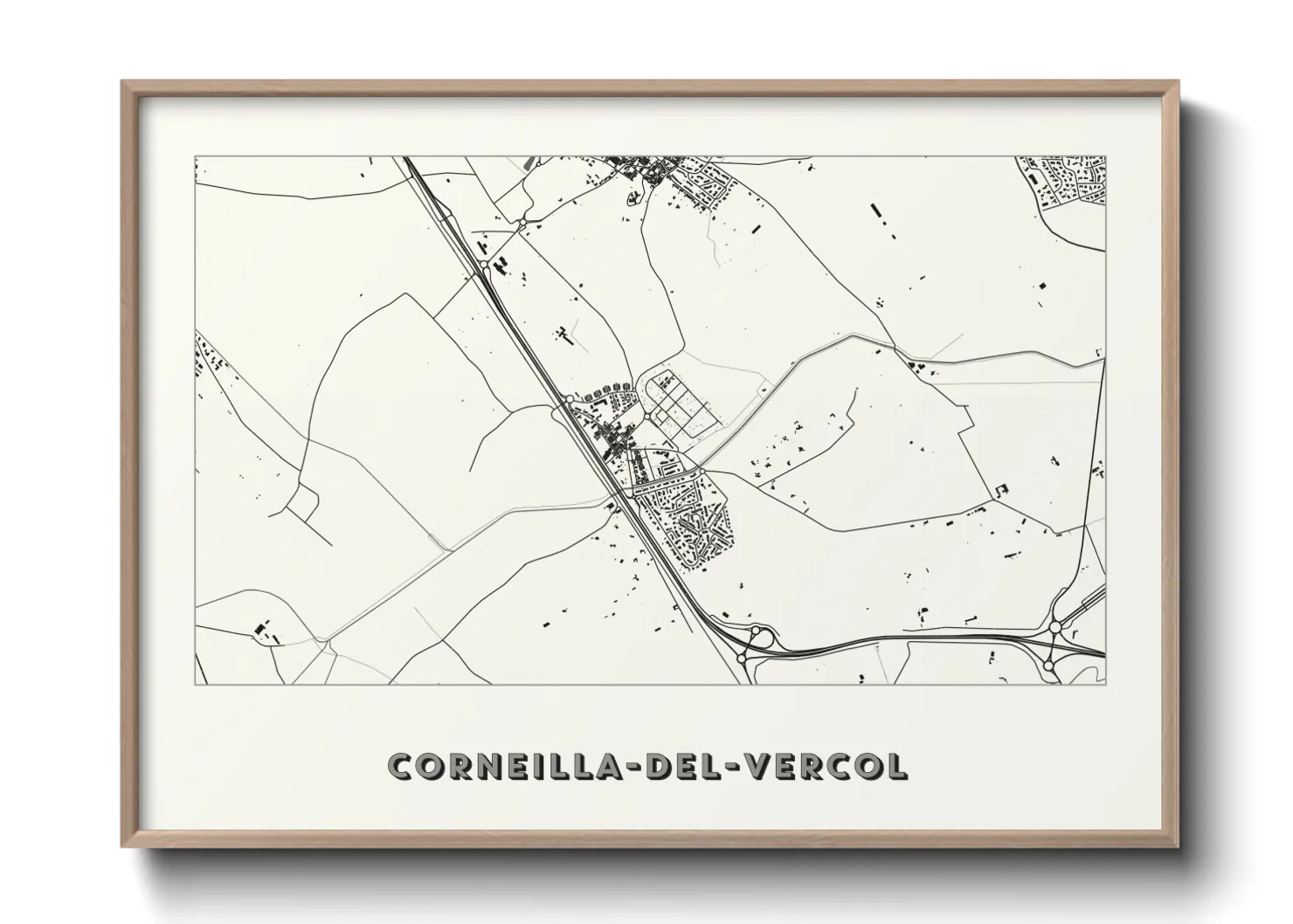 Une affiche de carte sur Corneilla-del-Vercol