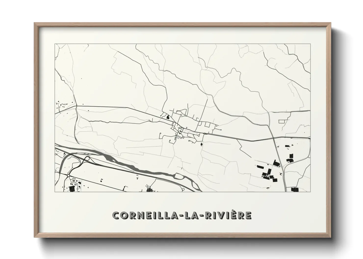 Une affiche de carte sur Corneilla-la-Rivière