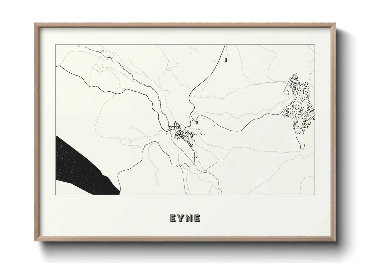 Une affiche de carte sur Eyne