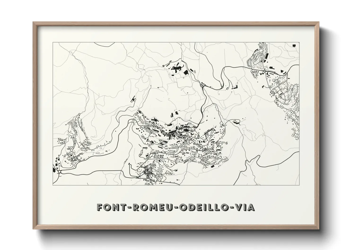Une affiche de carte sur Font-Romeu-Odeillo-Via
