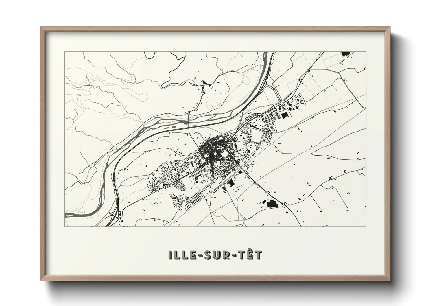Une affiche de carte sur Ille-sur-Têt