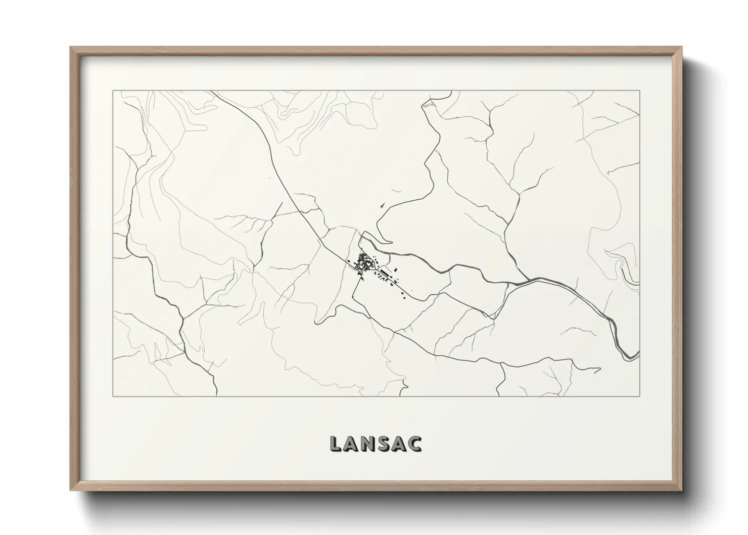 Une affiche de carte sur Lansac