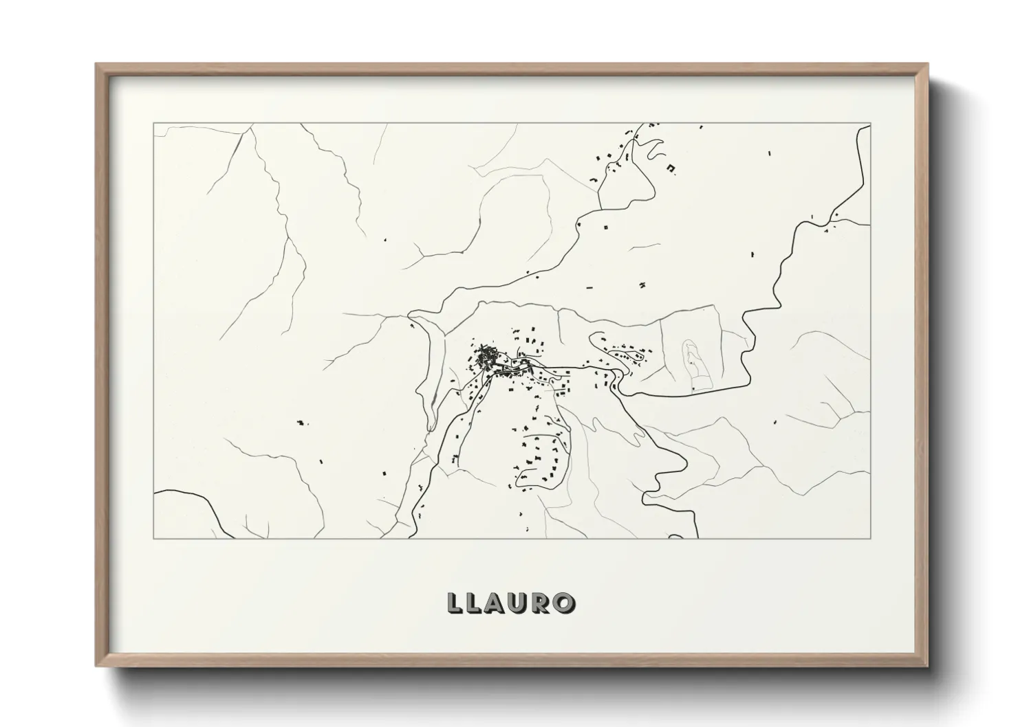 Une affiche de carte sur Llauro
