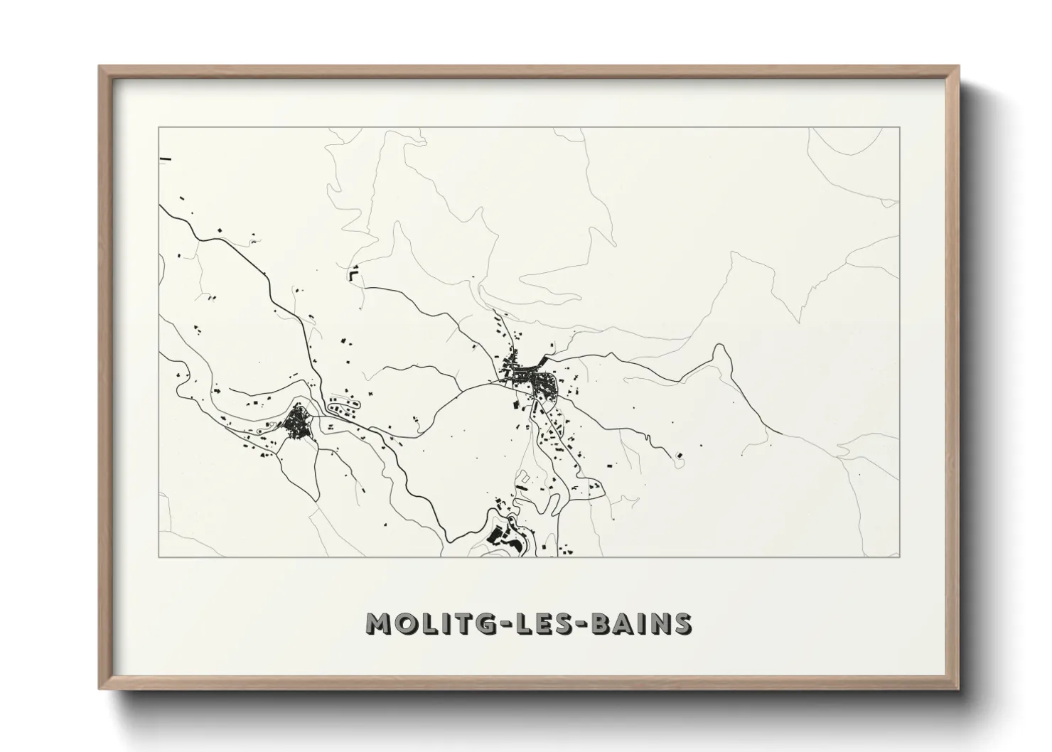 Une affiche de carte sur Molitg-les-Bains