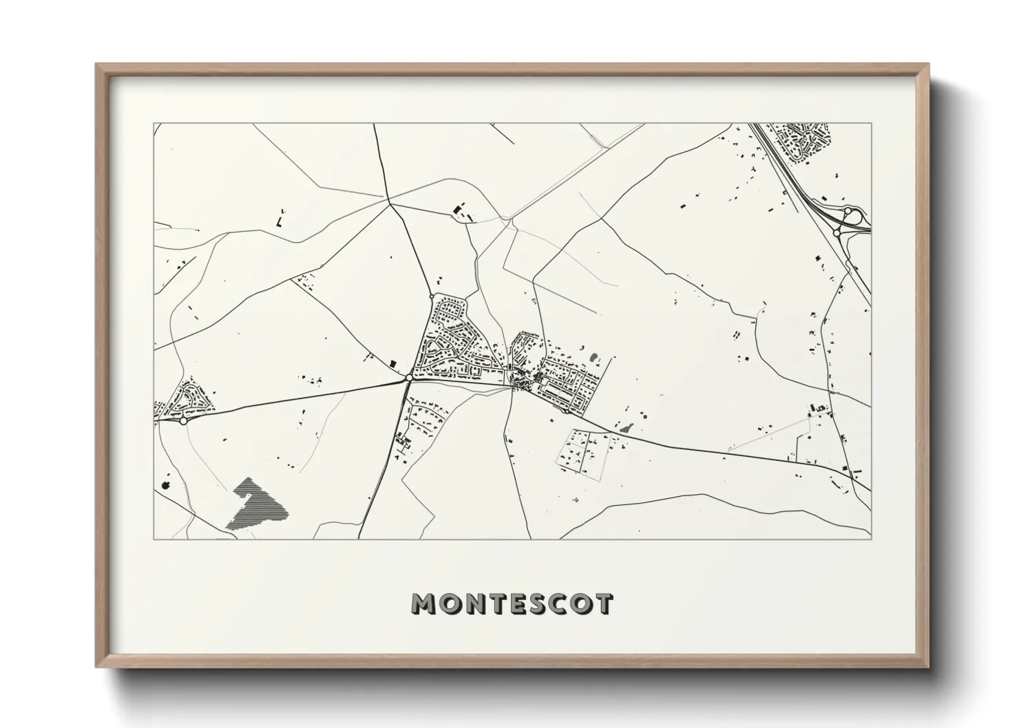 Une affiche de carte sur Montescot