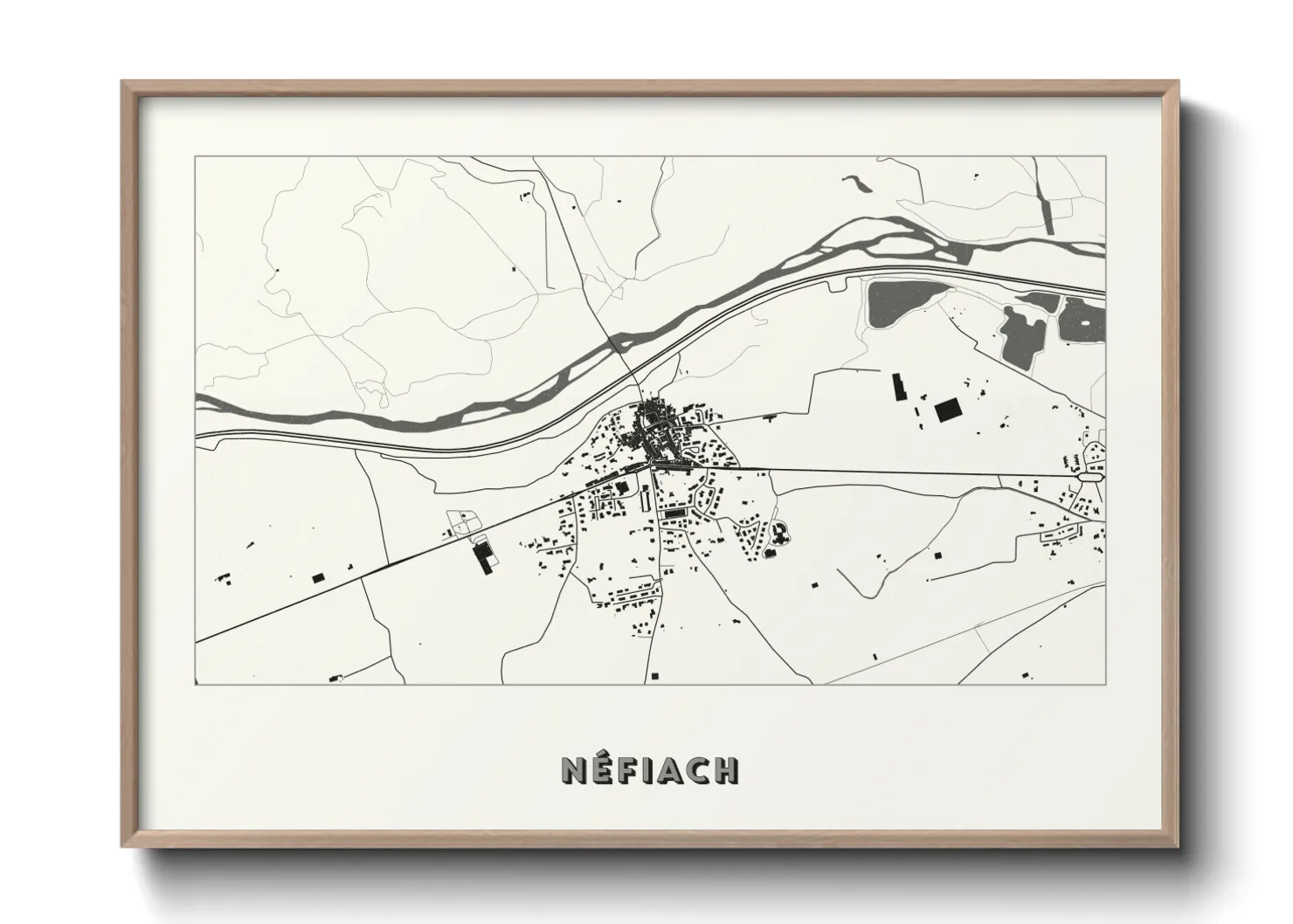 Une affiche de carte sur Néfiach