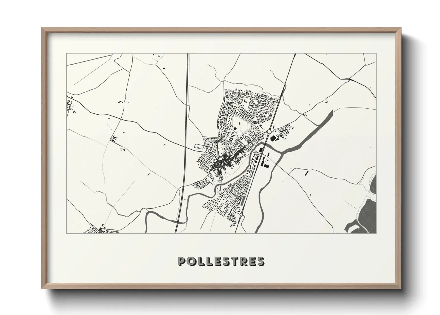 Une affiche de carte sur Pollestres