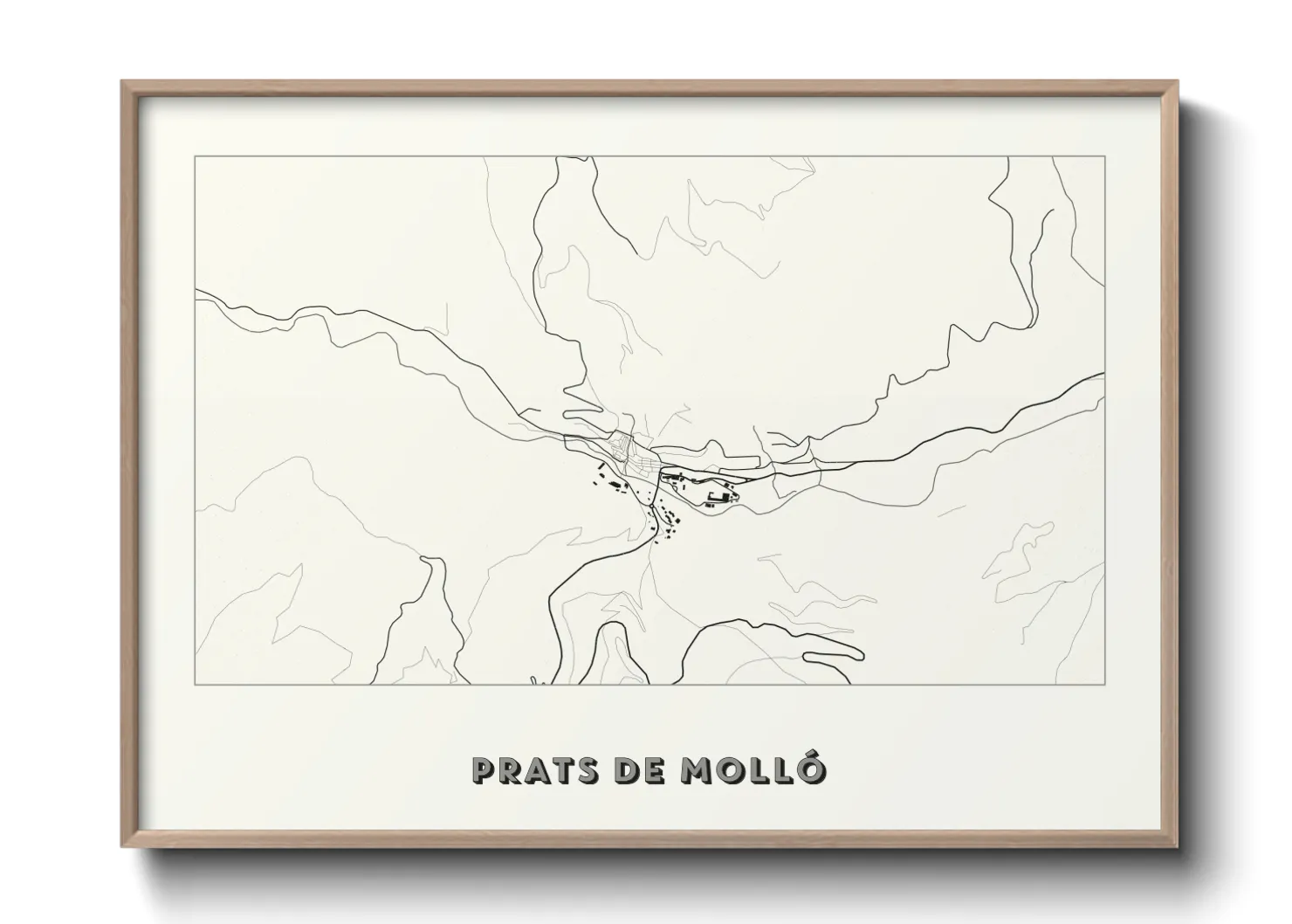 Une affiche de carte sur Prats de Molló