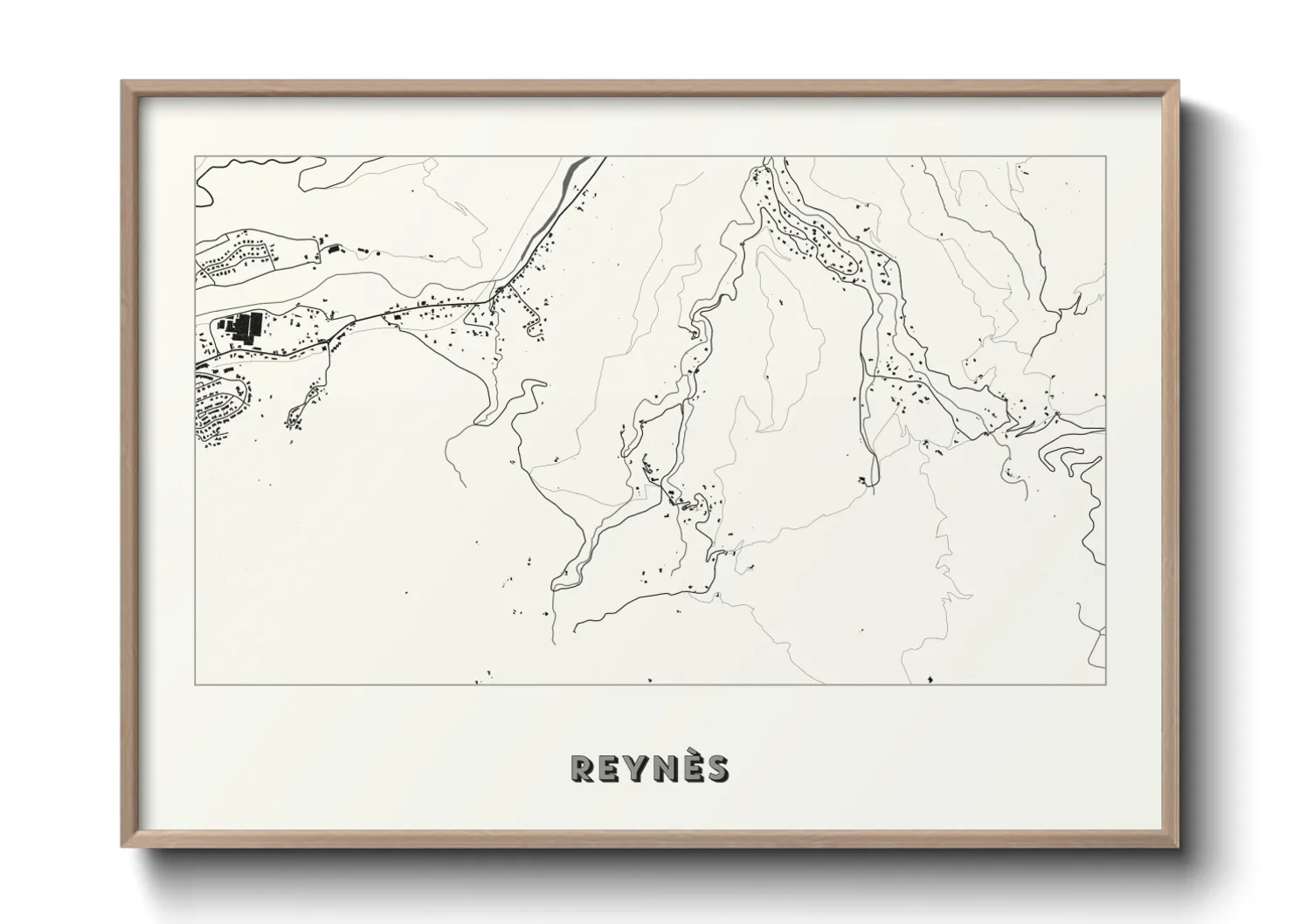 Une affiche de carte sur Reynès