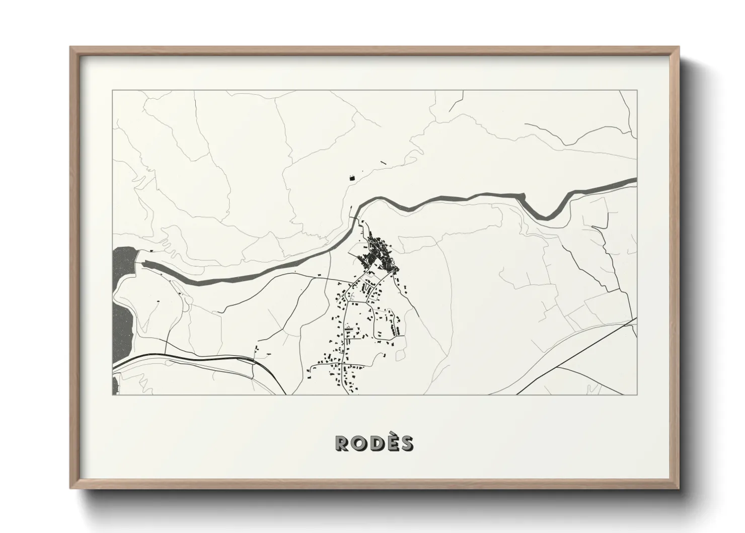 Une affiche de carte sur Rodès