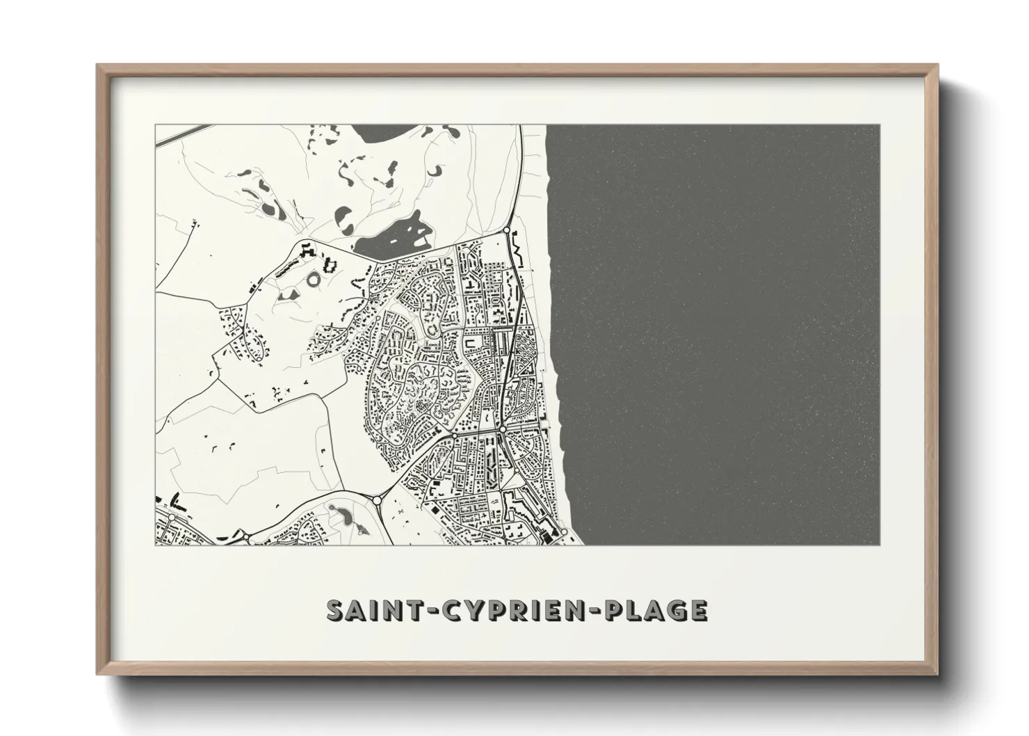 Une affiche de carte sur Saint-Cyprien-Plage