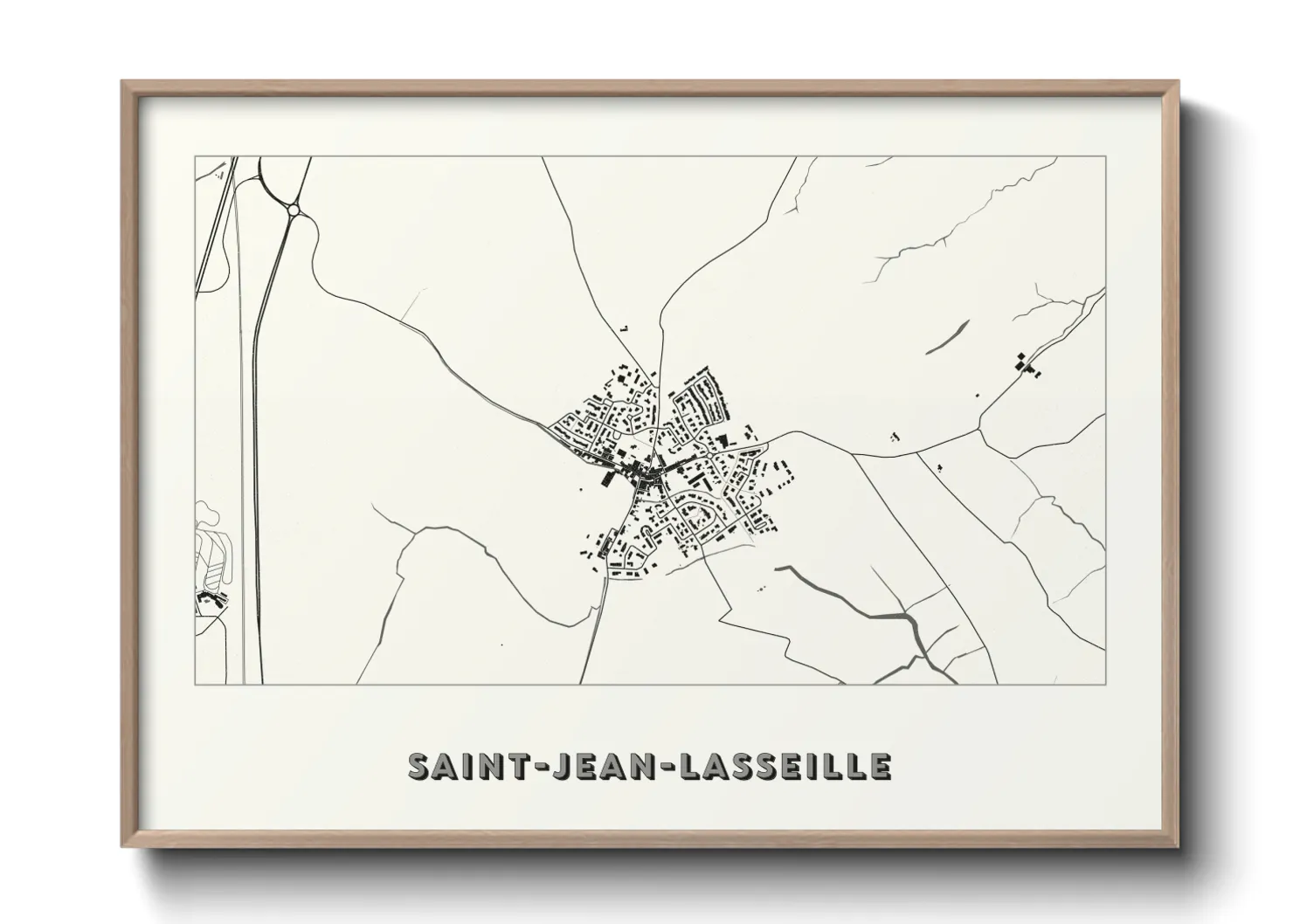 Une affiche de carte sur Saint-Jean-Lasseille