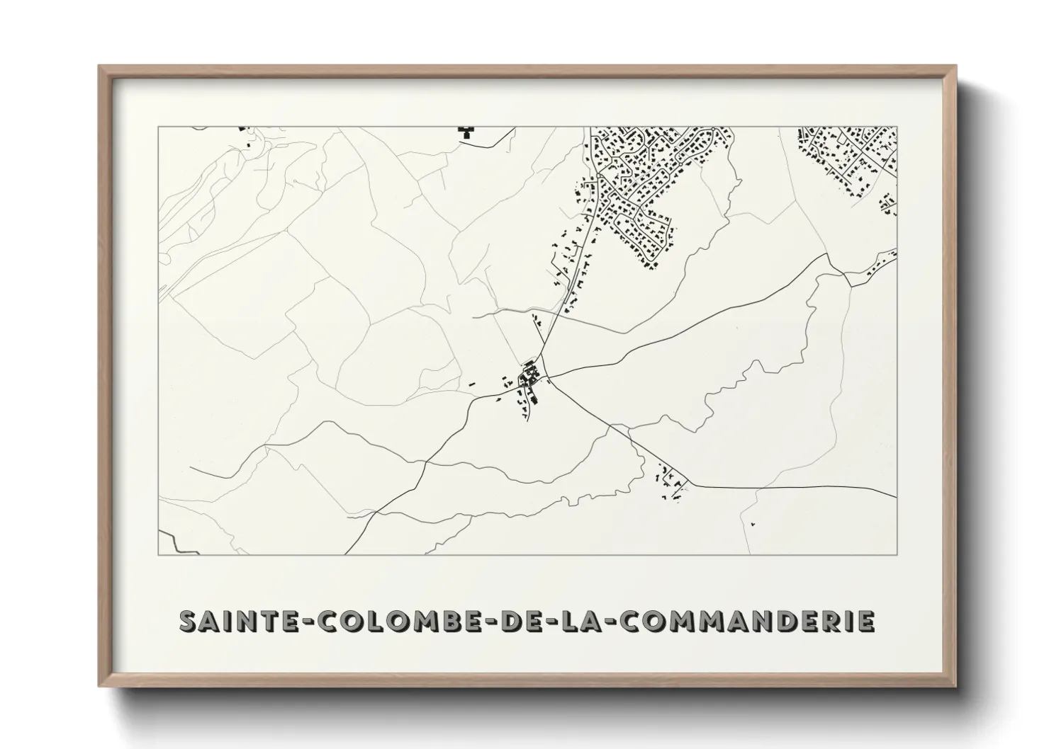Une affiche de carte sur Sainte-Colombe-de-la-Commanderie