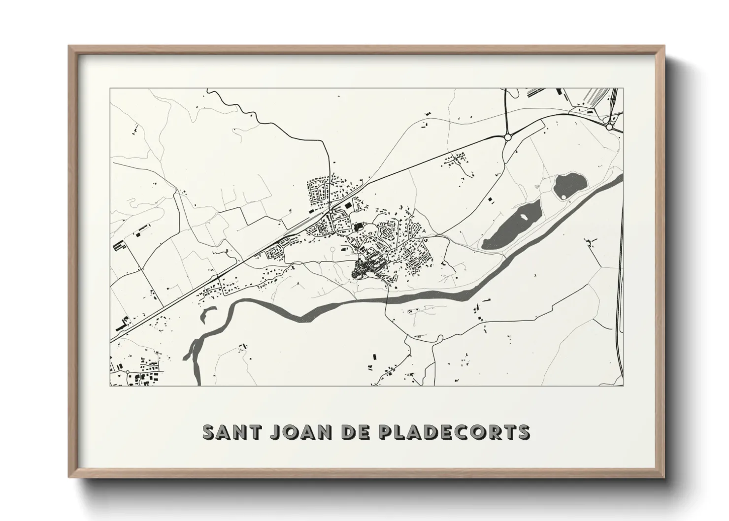 Une affiche de carte sur Sant Joan de Pladecorts