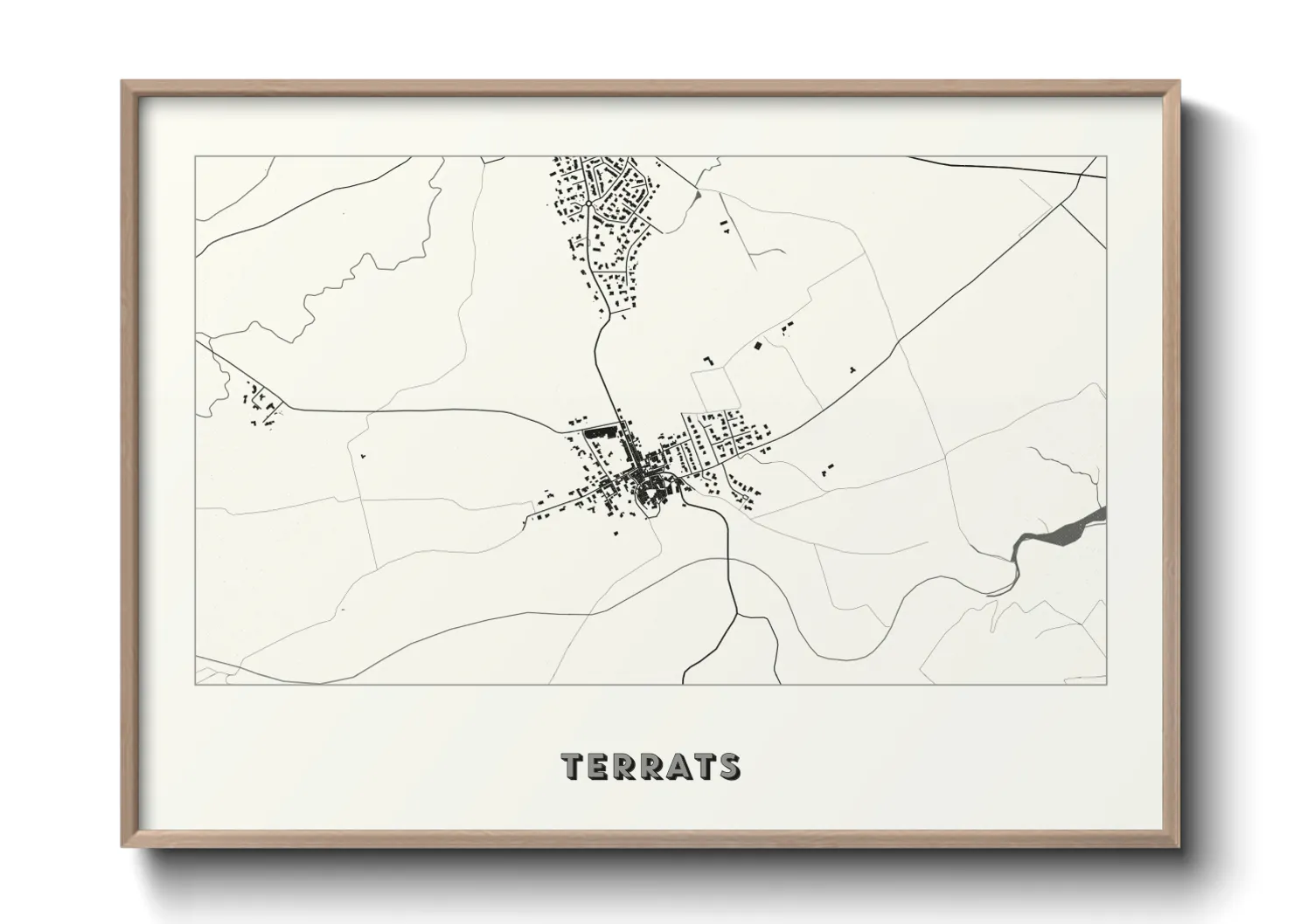 Une affiche de carte sur Terrats