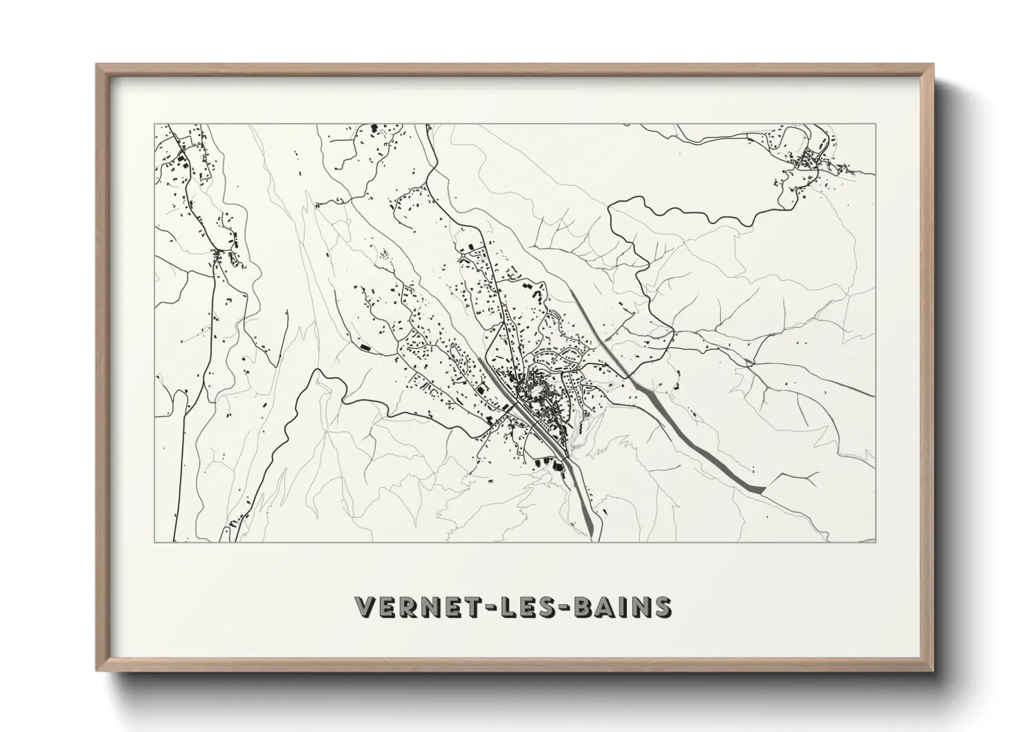 Une affiche de carte sur Vernet-les-Bains