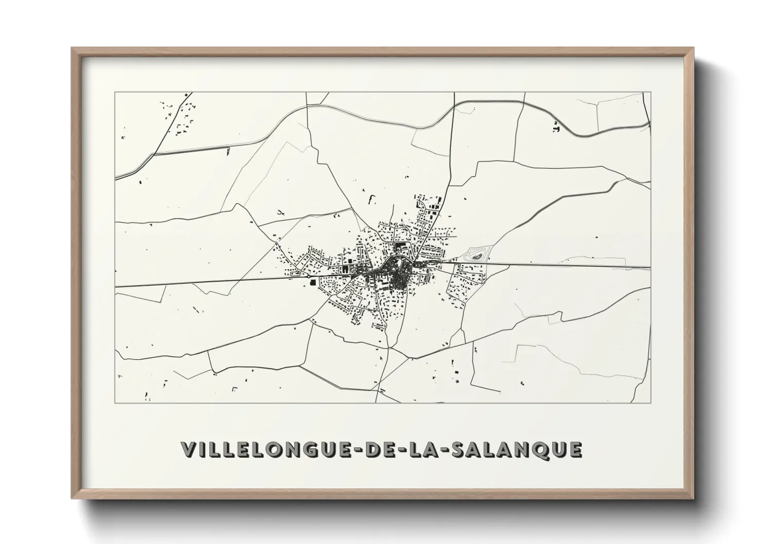 Une affiche de carte sur Villelongue-de-la-Salanque