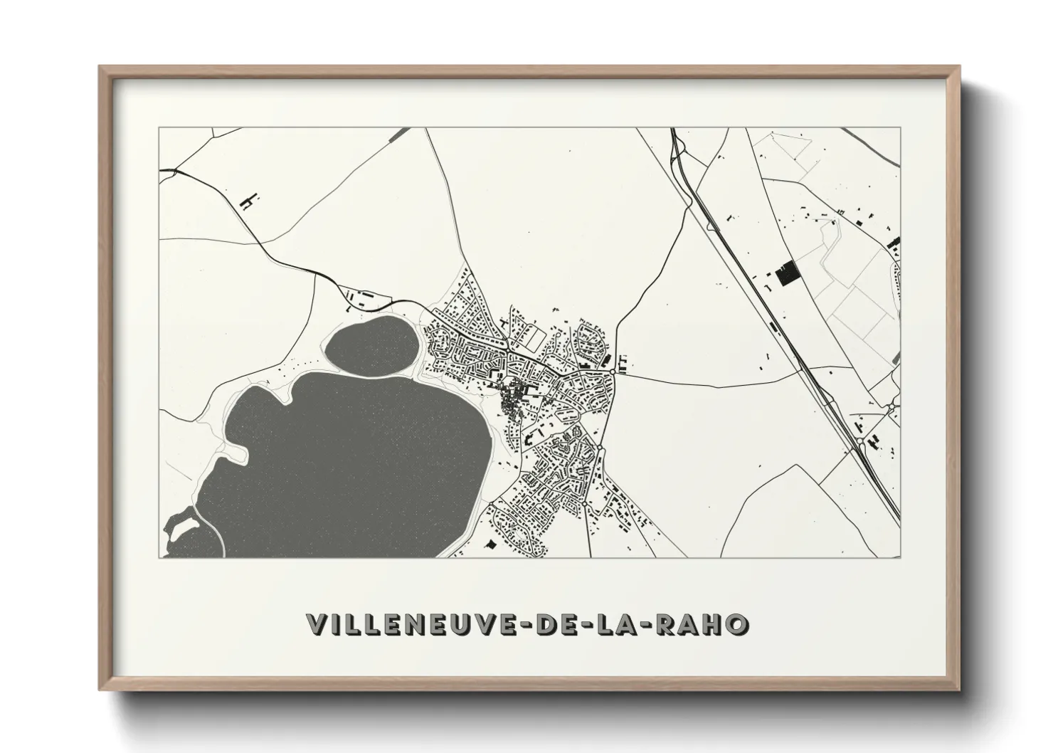 Une affiche de carte sur Villeneuve-de-la-Raho