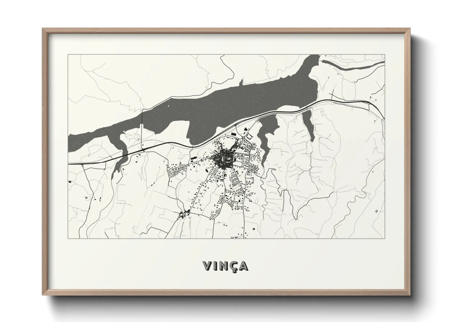 Une affiche de carte sur Vinça