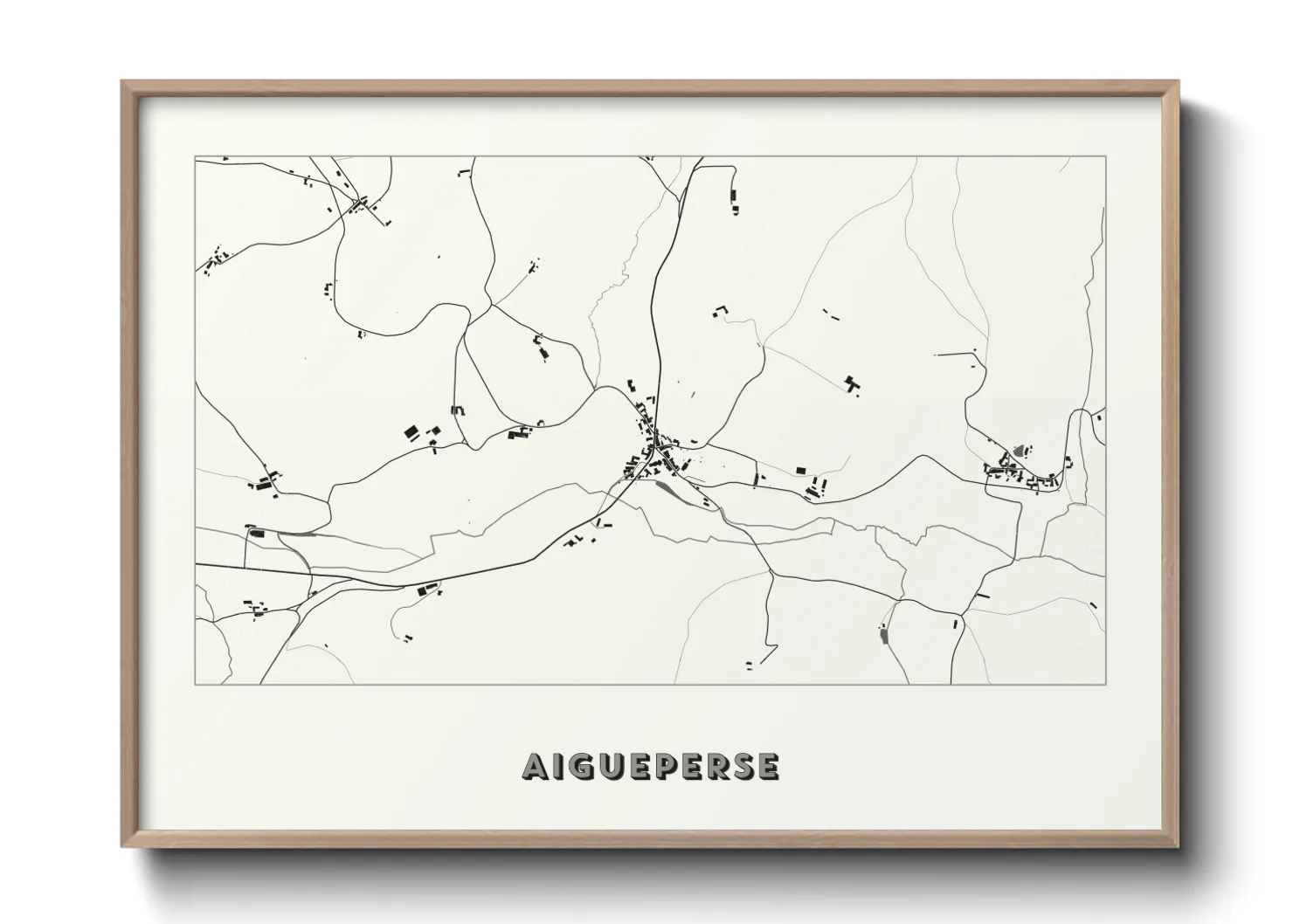 Une affiche de carte sur Aigueperse