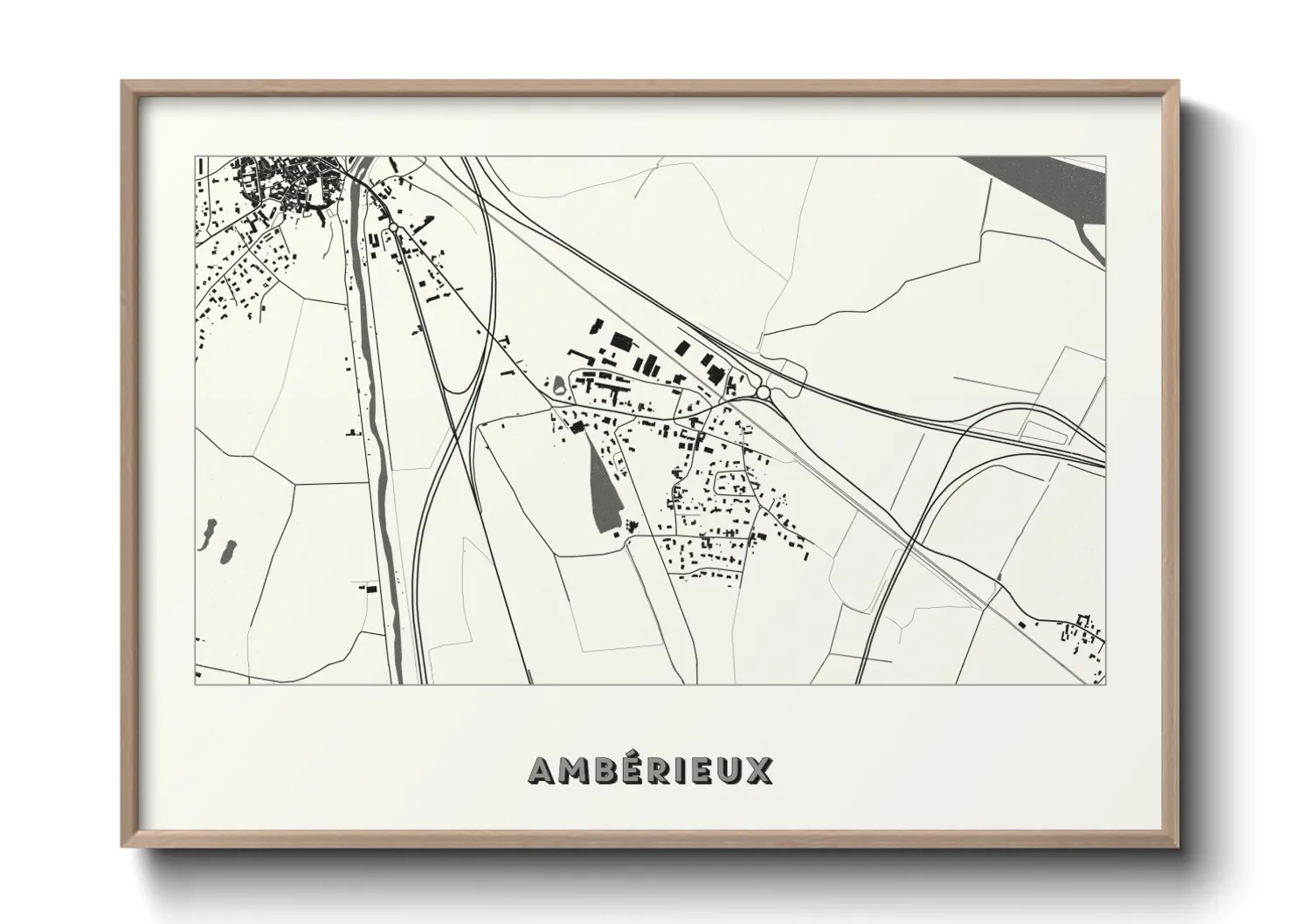 Une affiche de carte sur Ambérieux