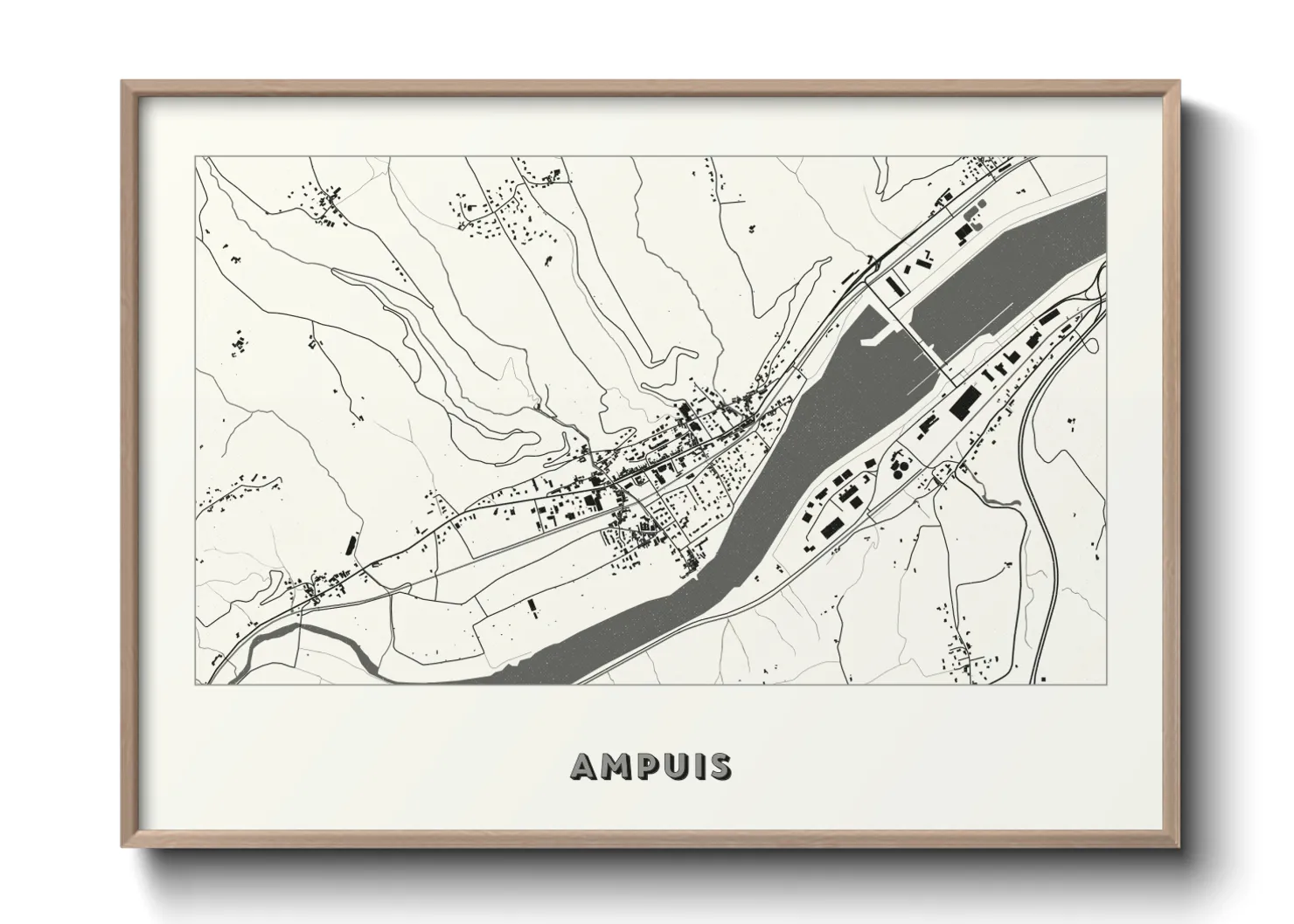 Une affiche de carte sur Ampuis