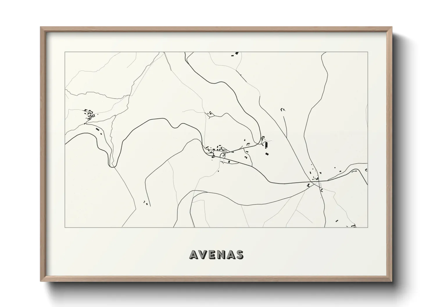 Une affiche de carte sur Avenas