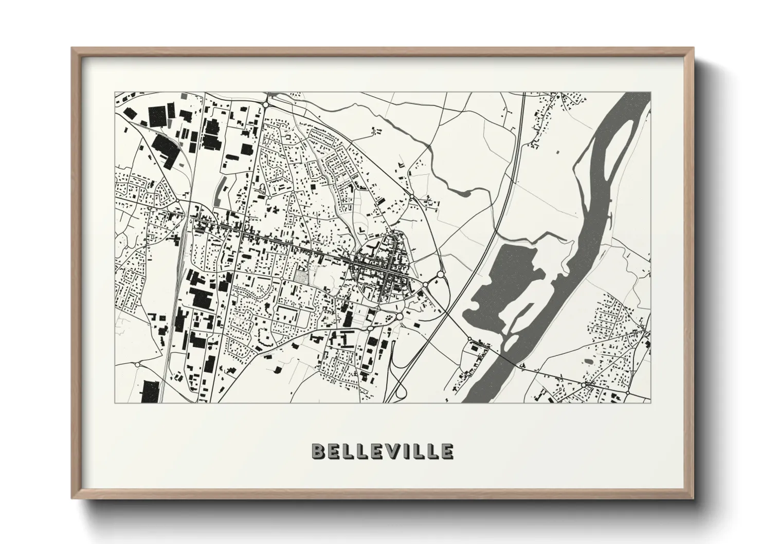 Une affiche de carte sur Belleville