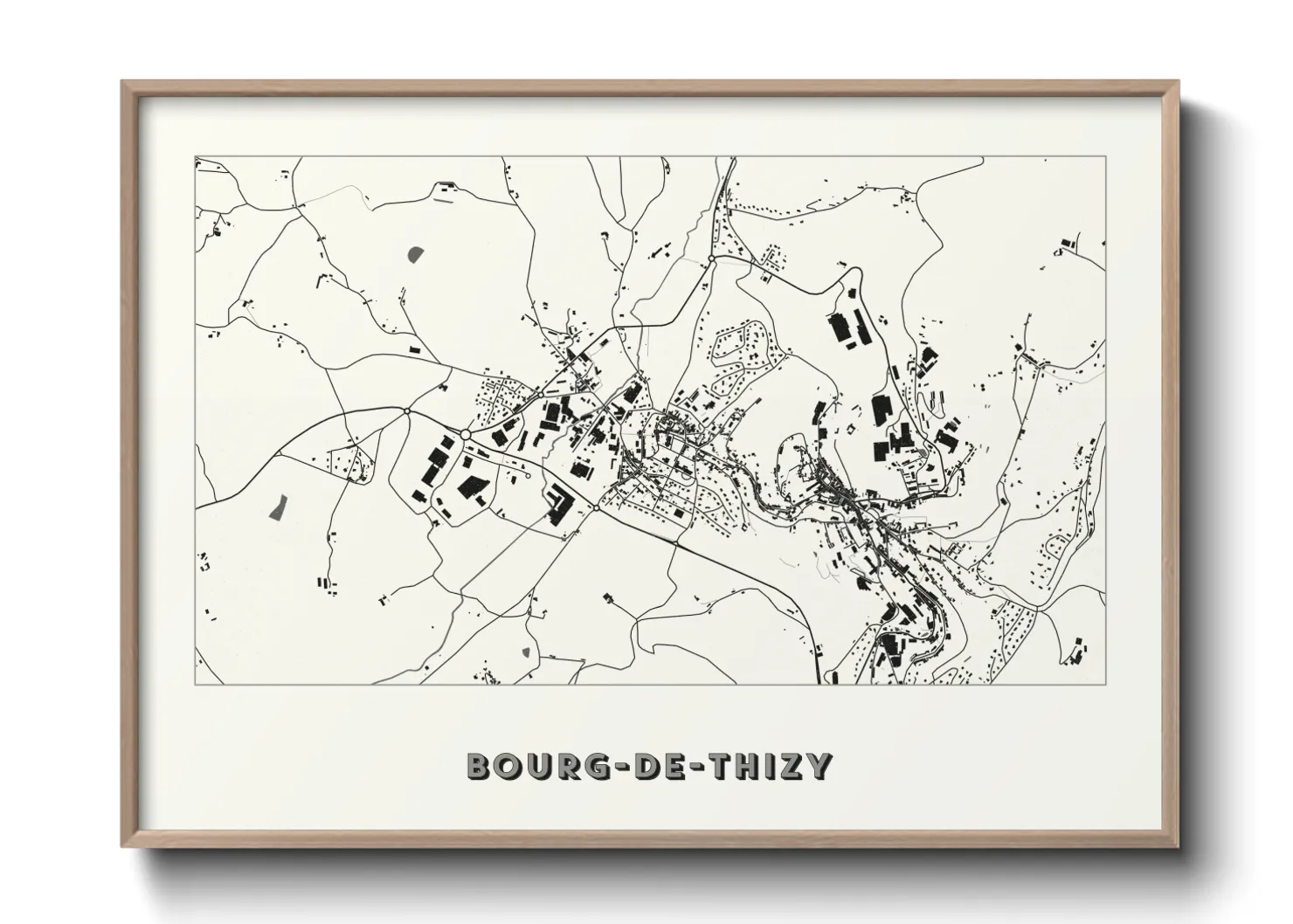 Une affiche de carte sur Bourg-de-Thizy