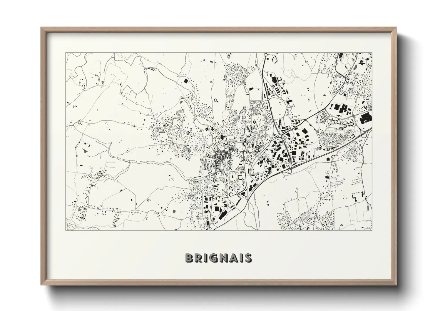 Une affiche de carte sur Brignais