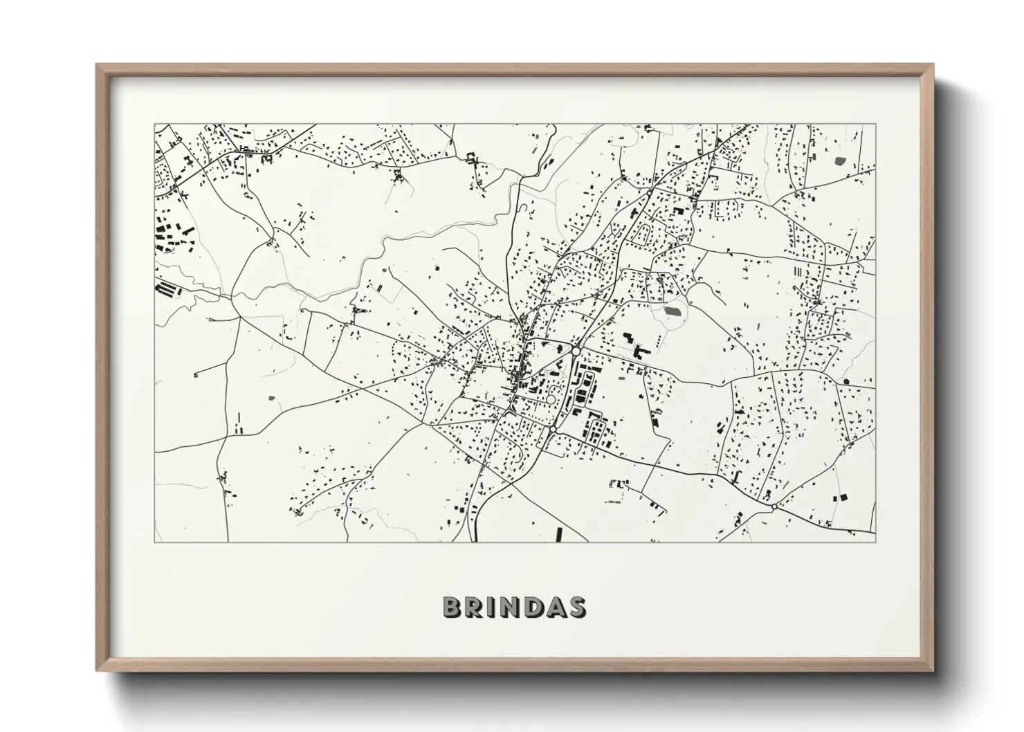 Une affiche de carte sur Brindas