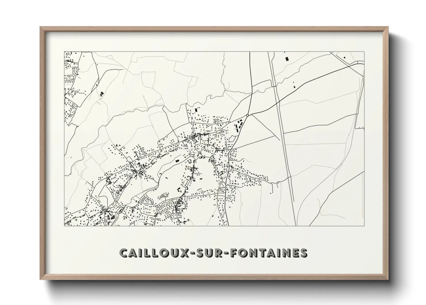 Une affiche de carte sur Cailloux-sur-Fontaines
