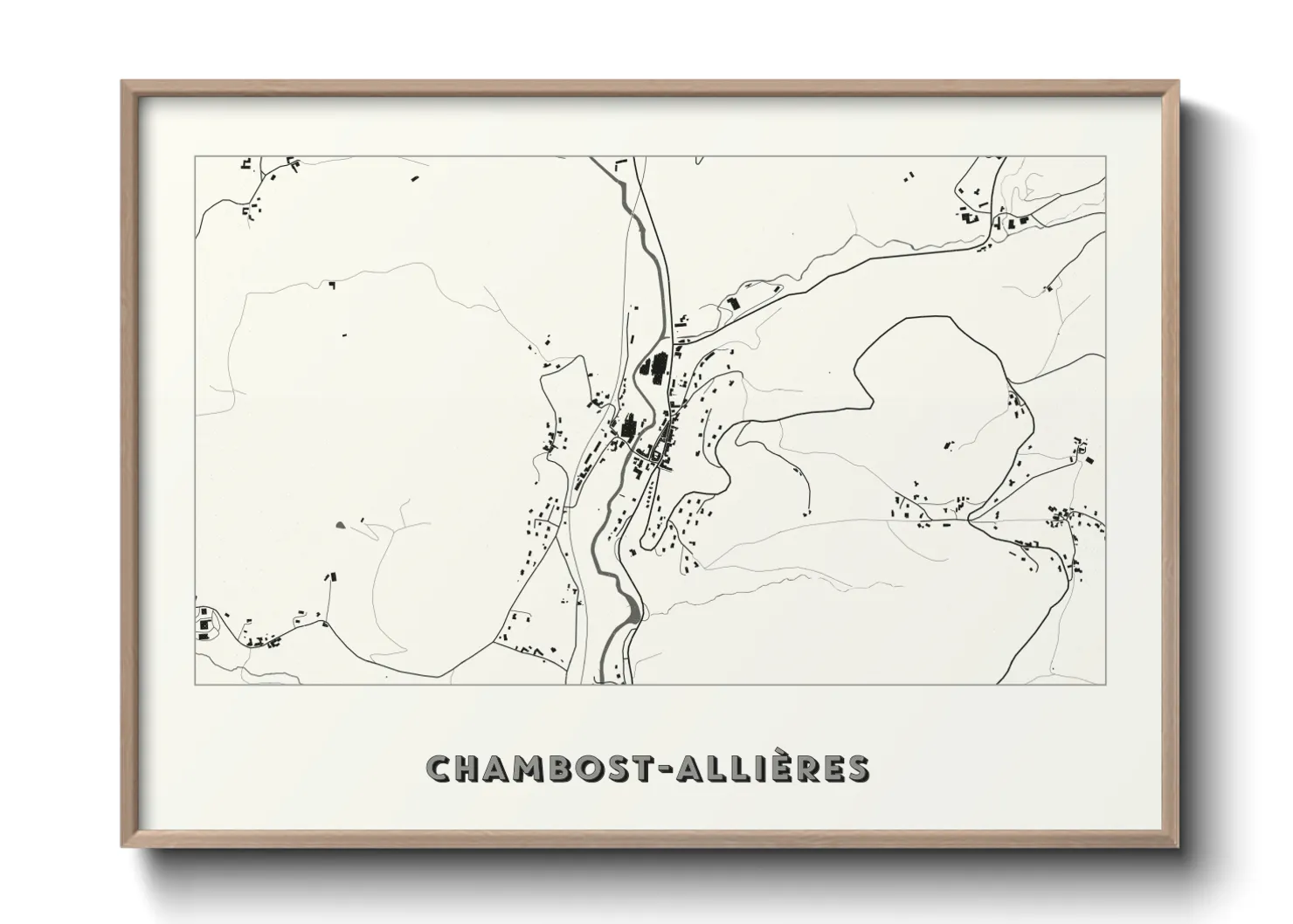 Une affiche de carte sur Chambost-Allières