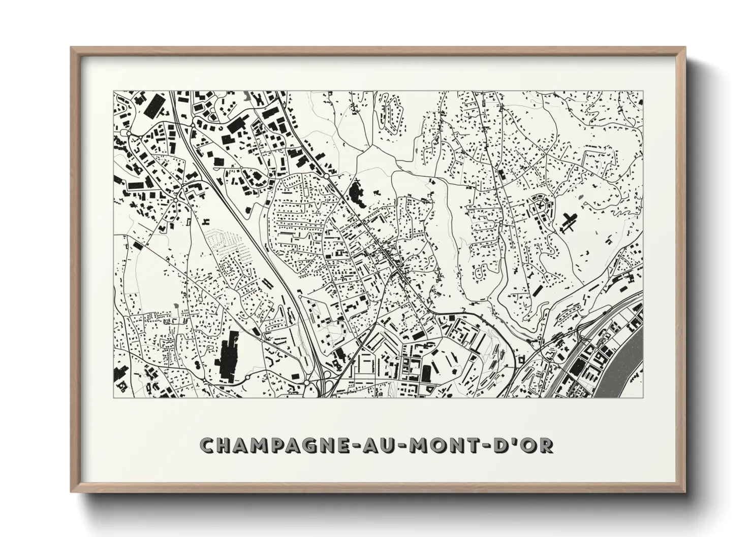 Une affiche de carte sur Champagne-au-Mont-d'Or
