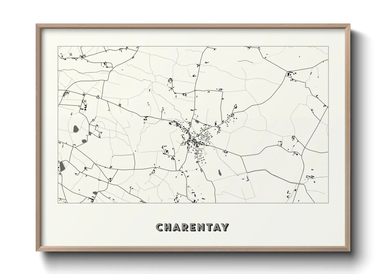 Une affiche de carte sur Charentay