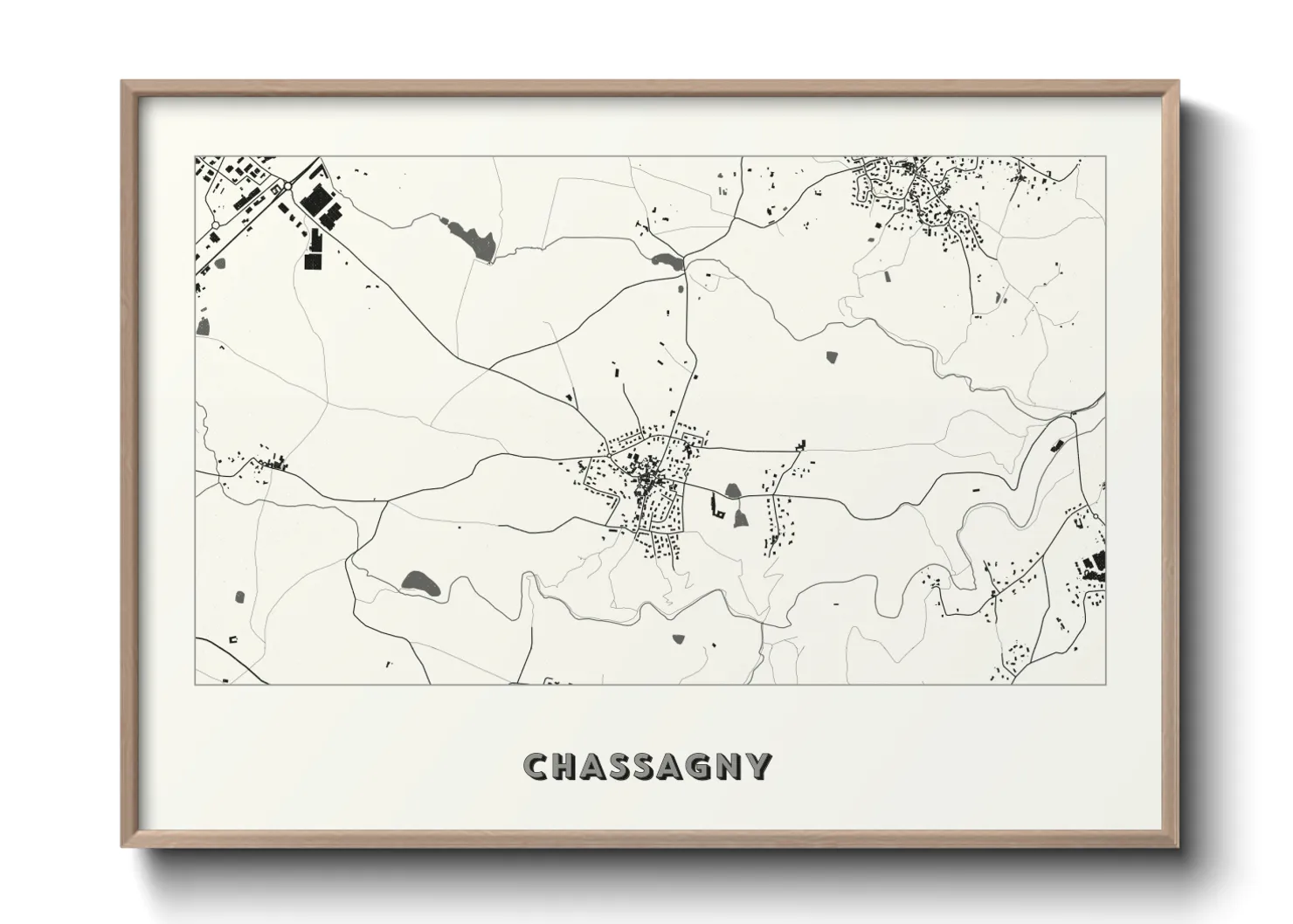 Une affiche de carte sur Chassagny