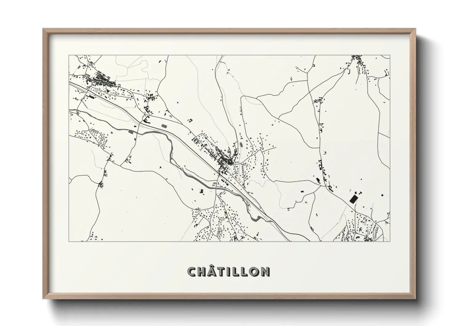 Une affiche de carte sur Châtillon