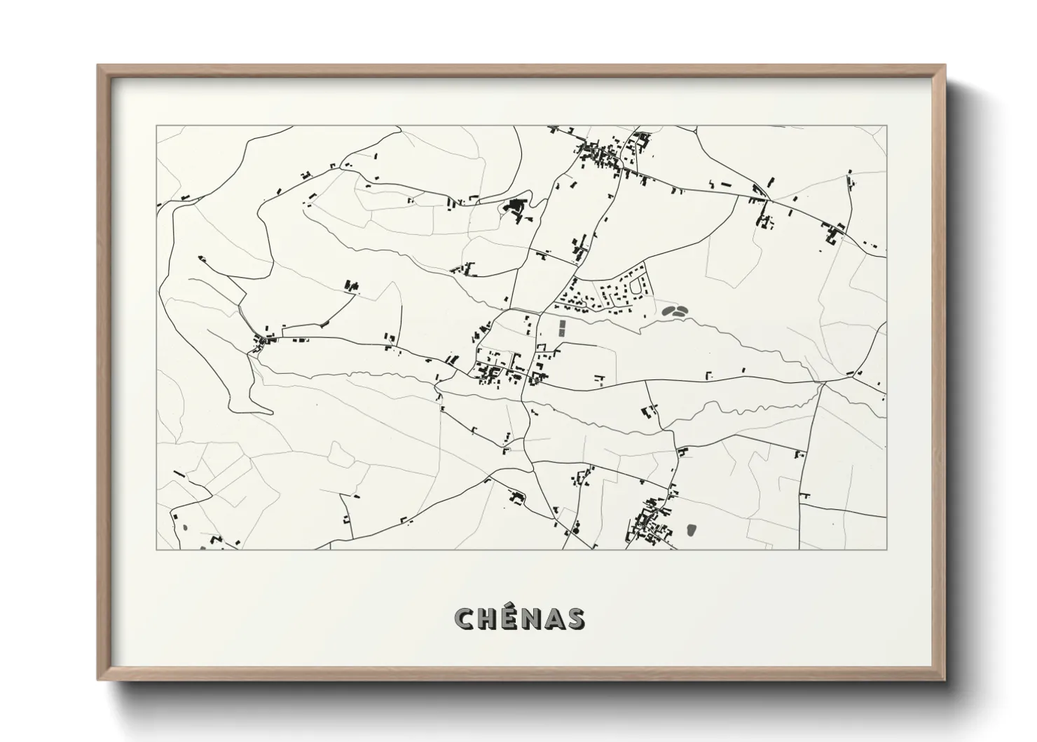 Une affiche de carte sur Chénas